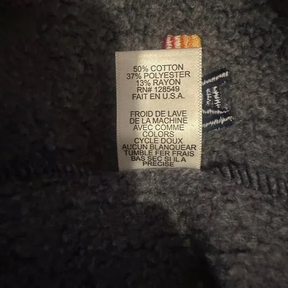 Aviator Nation Bolt Embroidery Cropped Sweatshirt Heather Navy Neon Stripes S - Picture 10 of 11